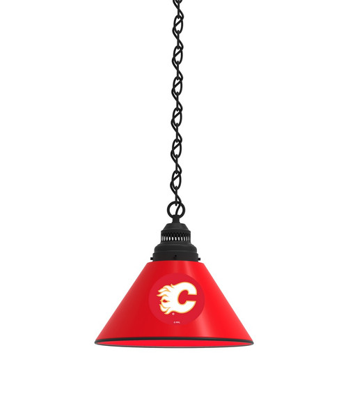 Calgary Billiard Light w/ Flames Logo - Pendant (Black) Image 1