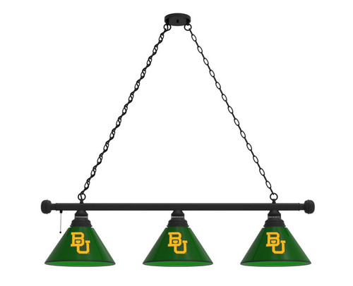 Baylor Billiard Light w/ Bears Logo - 3 Shade (Black) Image 1