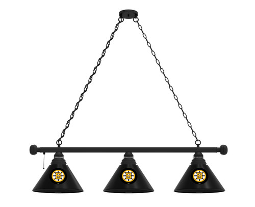 Boston Billiard Light w/ Bruins Logo - 3 Shade (Black)