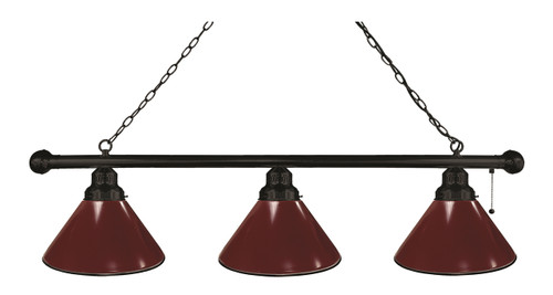 Plain Burgundy Billiard Light w/ Burgundy Color - 3 Shade (Black) Image 1