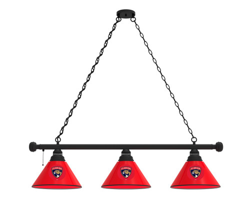 Florida Billiard Light w/ Panthers Logo - 3 Shade (Black) Image 1