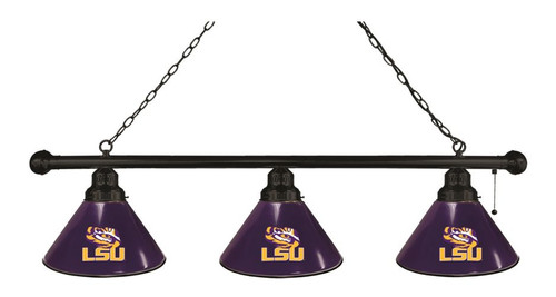 LSU Billiard Light w/ Tigers Logo - 3 Shade (Black) Image 1