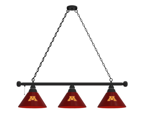 Minnesota Billiard Light w/ Golden Gophers Logo - 3 Shade (Black) Minnesota Billiard Light w/ Golden Gophers Logo - 3 Shade (Black)