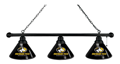 Michigan Tech Billiard Light w/ Huskies Logo - 3 Shade (Black) Image 1