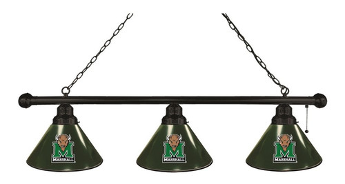 Marshall Billiard Light w/ Thundering Herd Logo - 3 Shade (Black) Image 1