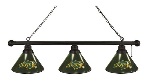 North Dakota State Billiard Light w/ Bison 'Green' Logo - 3 Shade (Black) Image 1