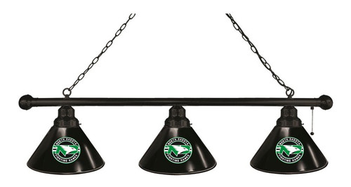 North Dakota Billiard Light w/ Fighting Hawks Logo - 3 Shade (Black) Image 1