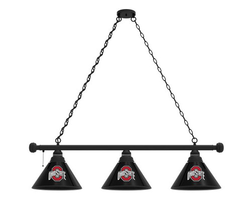 Ohio State Billiard Light w/ Buckeyes Logo - 3 Shade (Black) Image 1