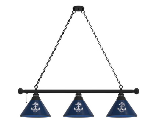 Naval Academy Billiard Light w/ Military Logo - 3 Shade (Black) Image 1