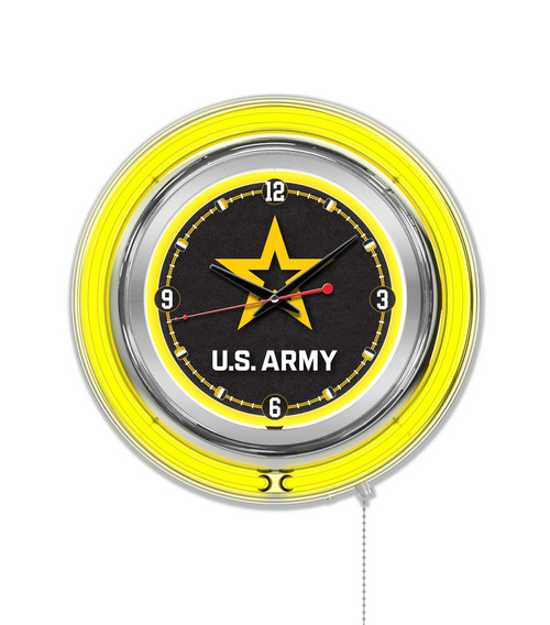 15" United States Army Clock w/ Double Neon Ring Image 1