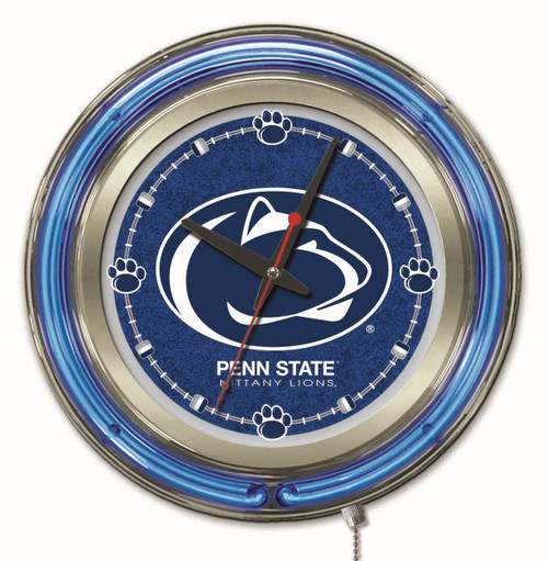 15" Penn State University Clock w/ Double Neon Ring Image 1