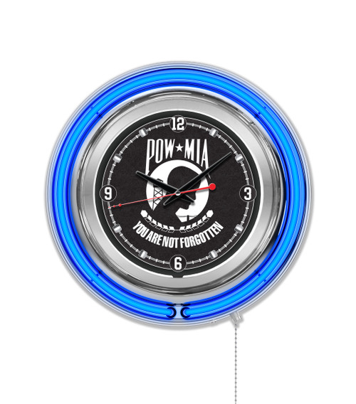 15" POW-MIA Clock w/ Double Neon Ring