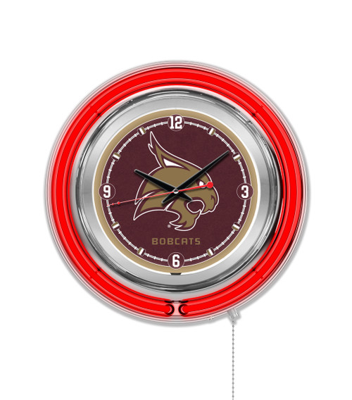 15" Texas State University Clock w/ Double Neon Ring 15" Texas State University Clock w/ Double Neon Ring