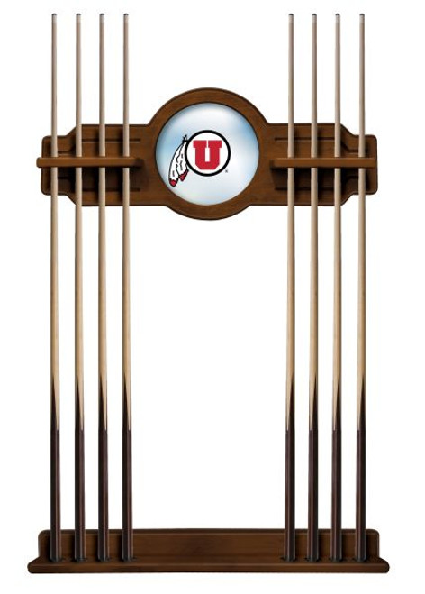 University of Utah Cue Rack w/ Officially Licensed Team Logo (Chardonnay) Image 1
