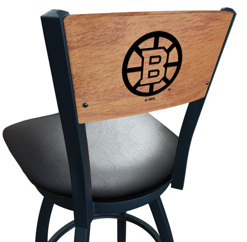 Boston Bruins Bar Stool - L038 Vinyl Seat Engraved Back