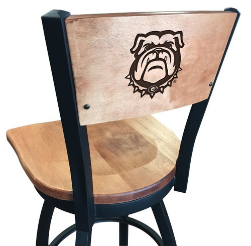 Georgia Bulldogs Bar Stool - L038 Engraved Logo Image 1