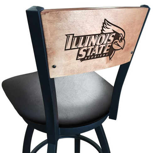 Illinois State Redbirds Bar Stool - L038 Vinyl Seat Engraved Image 1