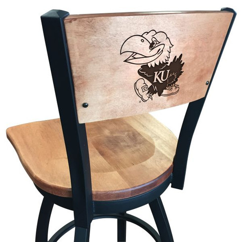 Kansas Jayhawks Bar Stool - L038 Engraved Logo Image 1