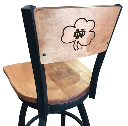 Notre Dame Shamrock Bar Stool - L038 Engraved Logo Image 1