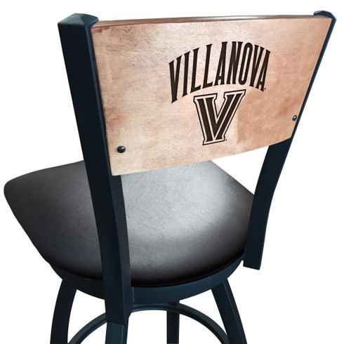 Villanova Bar Stool - L038 Vinyl Seat Engraved Back Image 1