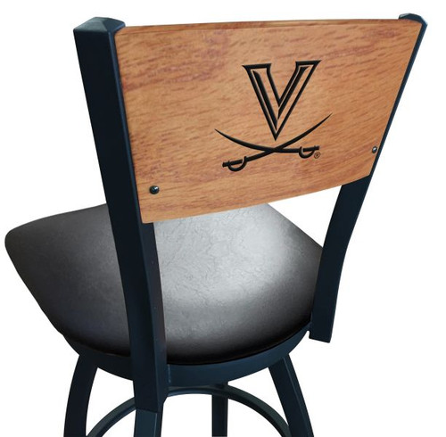 Virginia Cavaliers Bar Stool - L038 Vinyl Seat Engraved Back Image 1