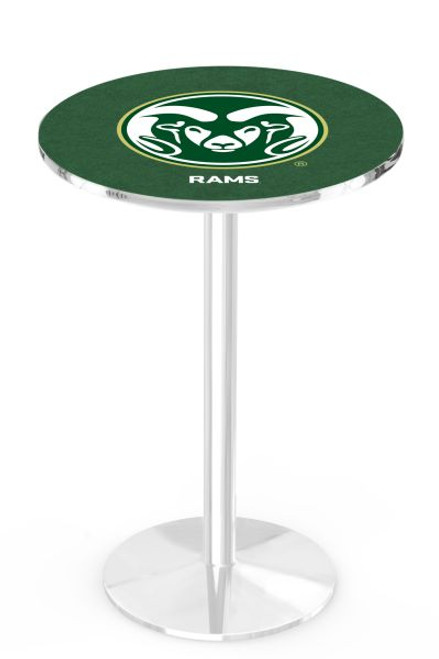 Colorado State University L214 Pub Table w/ Chrome Base Image 1