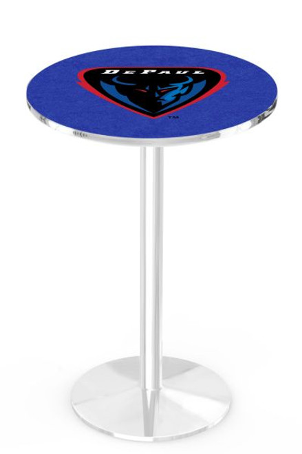 DePaul University L214 Pub Table w/ Chrome Base Image 1