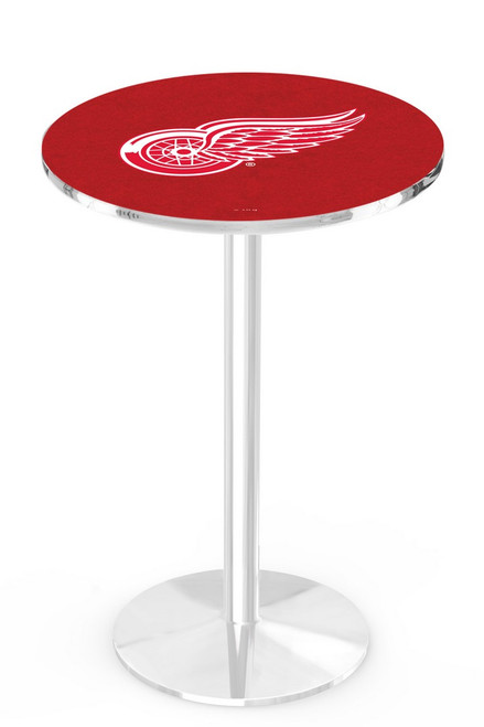 Detroit Red Wings L214 Pub Table w/ Chrome Base Image 1