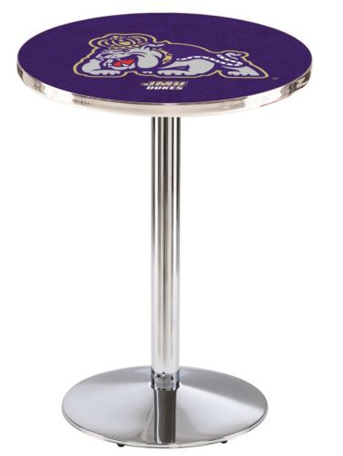 James Madison University L214 Pub Table w/ Chrome Base Image 1