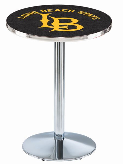 Long Beach State University L214 Pub Table w/ Chrome Base Image 1