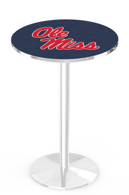 University of Mississippi L214 Pub Table w/ Chrome Base University of Mississippi L214 Pub Table w/ Chrome Base