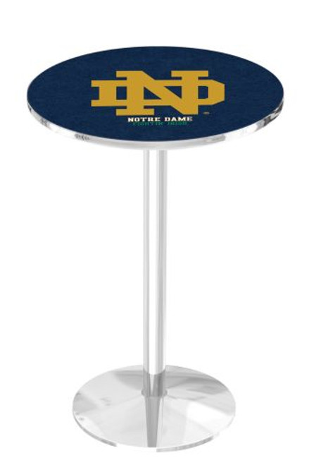 University of Notre Dame "ND" L214 Pub Table w/ Chrome Base Image 1