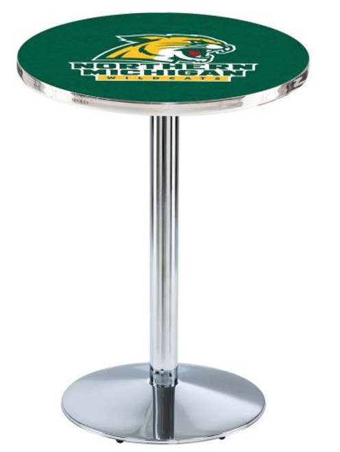 Northern Michigan University L214 Pub Table w/ Chrome Base Image 1