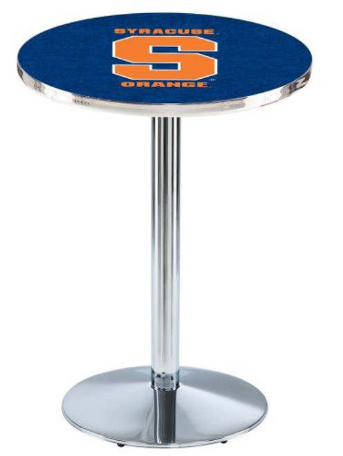 Syracuse University L214 Pub Table w/ Chrome Base Image 1