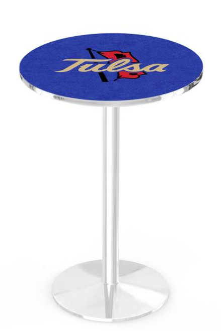 University of Tulsa L214 Pub Table w/ Chrome Base Image 1