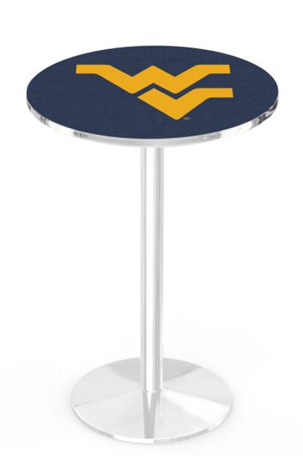 West Virginia University L214 Pub Table w/ Chrome Base Image 1