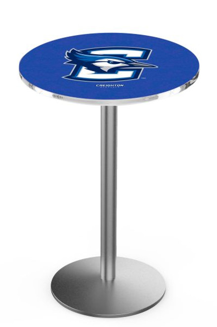 Creighton University L214 Pub Table w/ Stainless Base Image 1