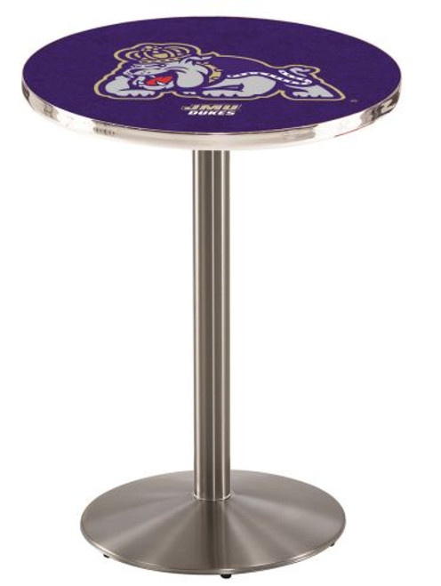 James Madison University L214 Pub Table w/ Stainless Base Image 1