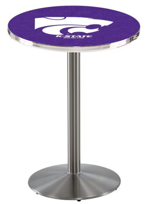 Kansas State University L214 Pub Table w/ Stainless Base Image 1