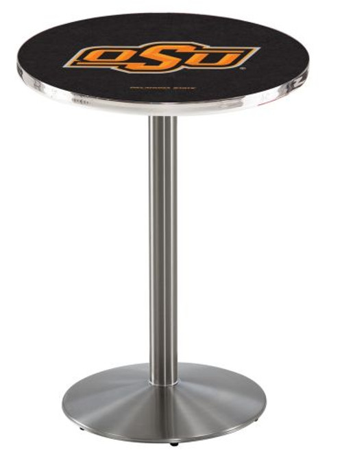 Oklahoma State University L214 Pub Table w/ Stainless Base Image 1