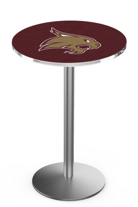 Texas State University L214 Pub Table w/ Stainless Base Texas State University L214 Pub Table w/ Stainless Base