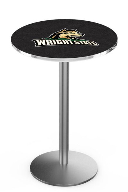 Wright State University L214 Pub Table w/ Stainless Base Image 1