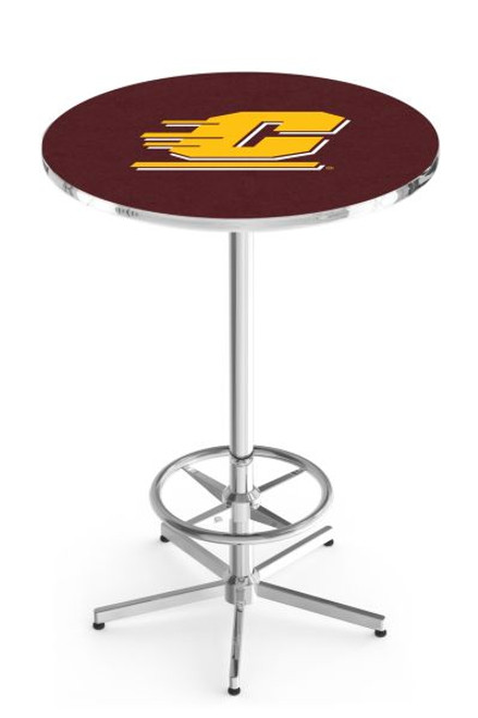 Central Michigan University L216 Pub Table w/ Chrome Base Image 1