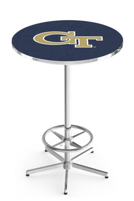 Georgia Tech University L216 Pub Table w/ Chrome Base Image 1