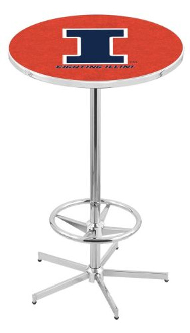 University of Illinois L216 Pub Table w/ Chrome Base Image 1