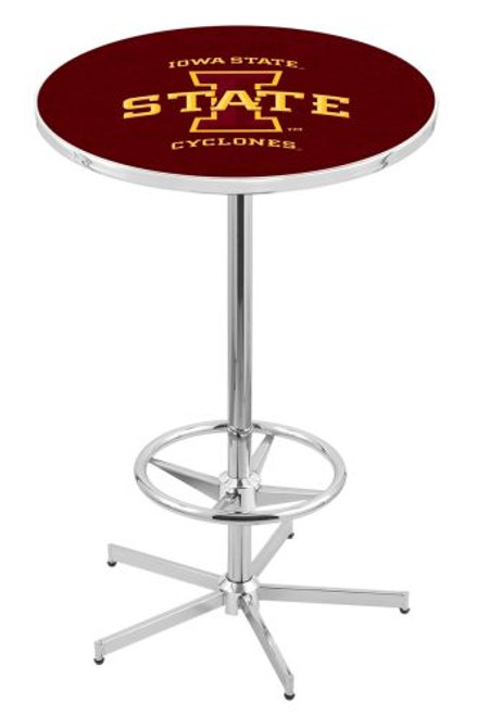 Iowa State University L216 Pub Table w/ Chrome Base Image 1