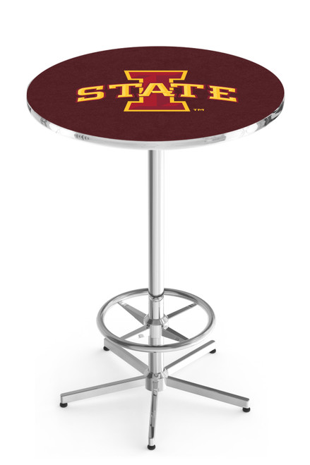 Iowa State University L216 Pub Table w/ Chrome Base