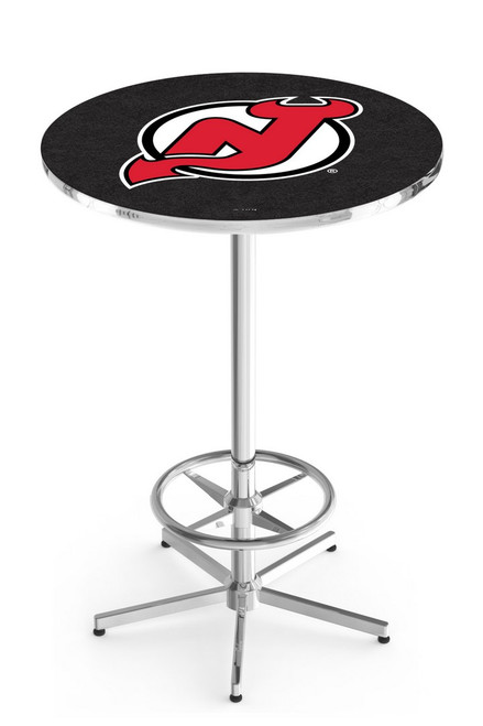 New Jersey Devils L216 Pub Table w/ Chrome Base Image 1