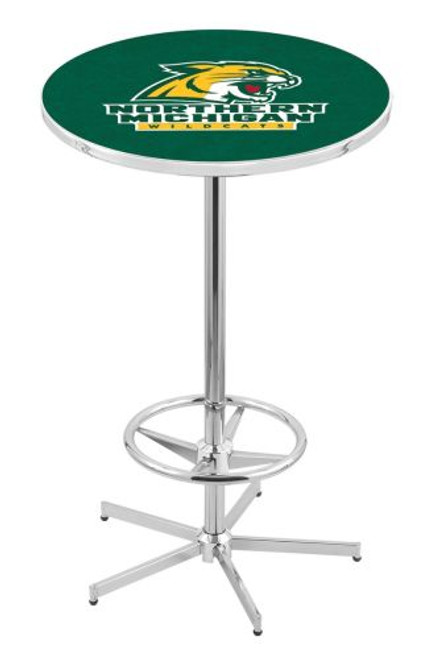 Northern Michigan University L216 Pub Table w/ Chrome Base Image 1