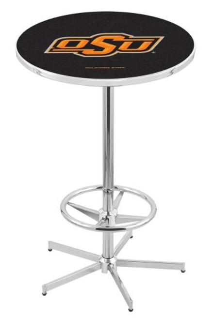 Oklahoma State University L216 Pub Table w/ Chrome Base Image 1